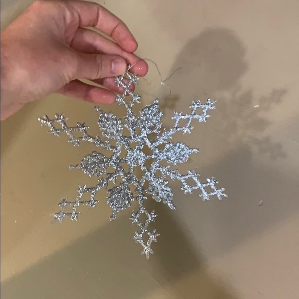 10 Glitter Snowflake Ornaments